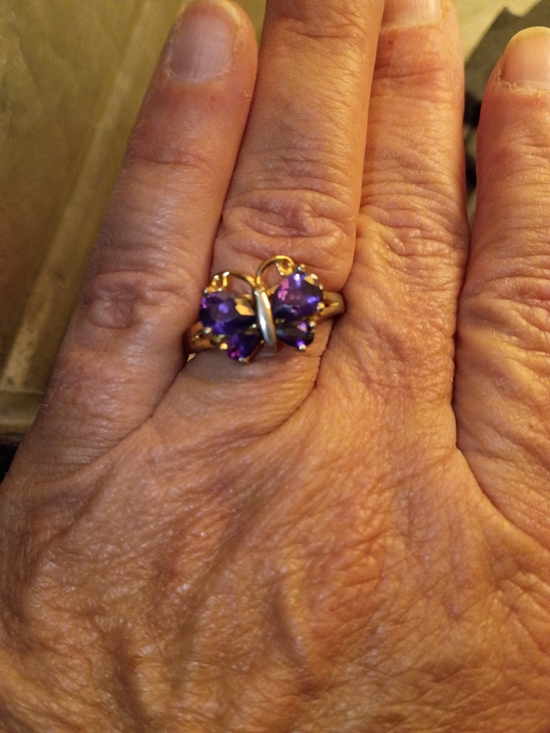Jewelry - Amethyst Butterfly Gold Ring